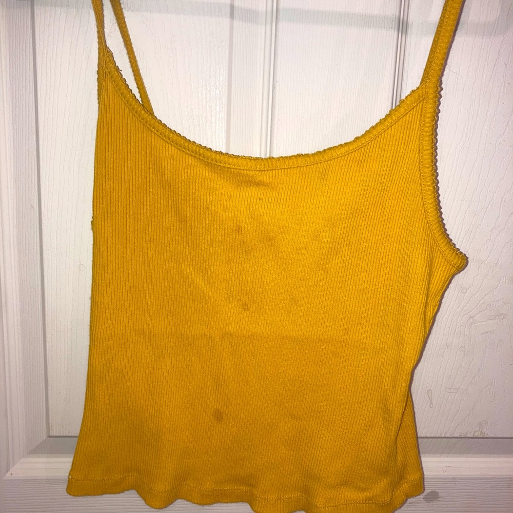Wild Fable yellow/mustard color spaghetti string tank top size large